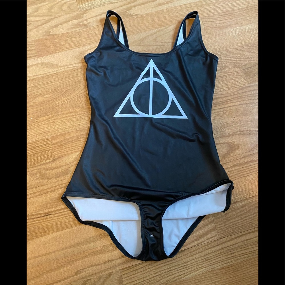 Black Milk Harry Potter Always logo swimsuit Med